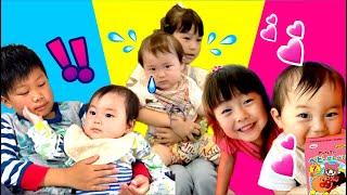 【寸劇】赤ちゃんばっかりいいなぁ。上手にお世話を出来るかな？　教育　Pretend nanny