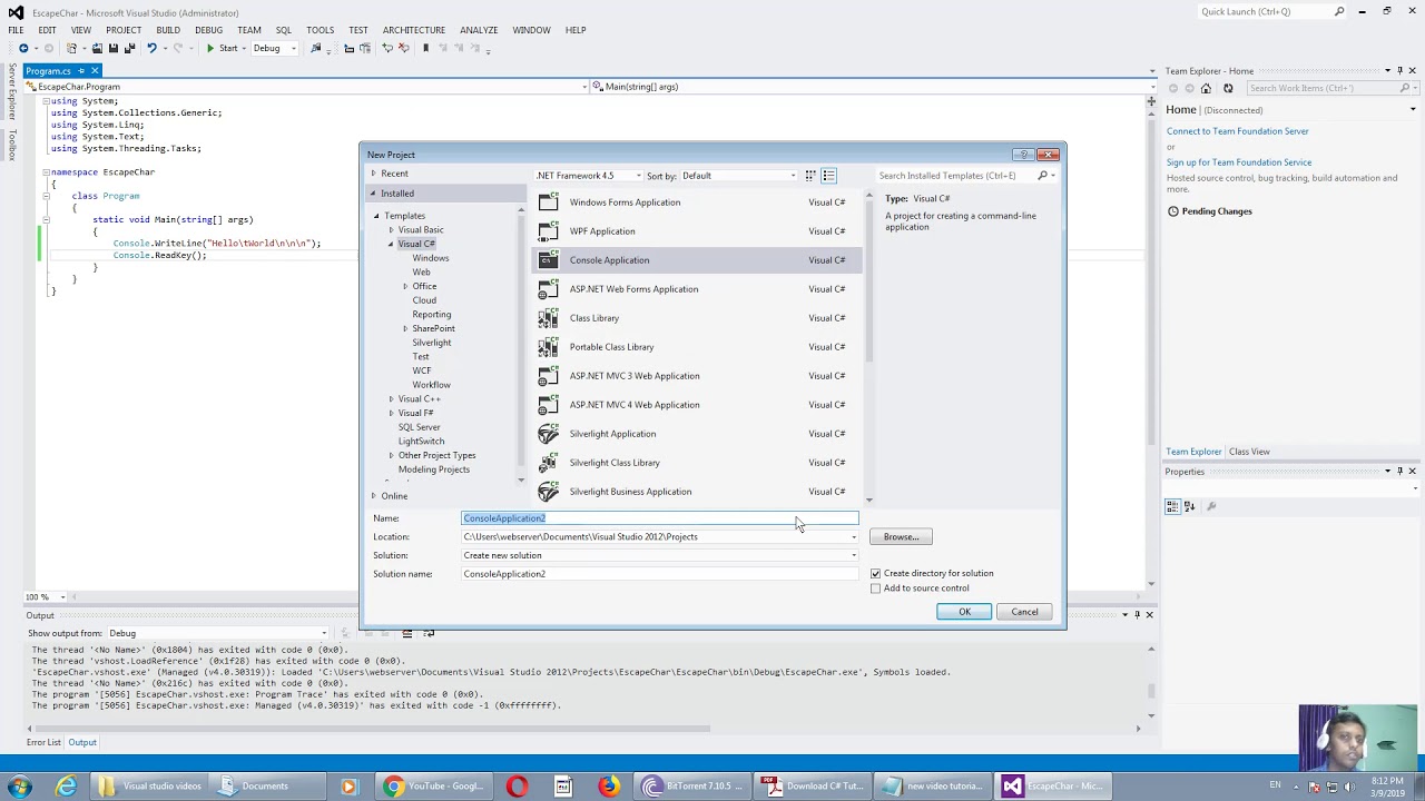 visual studio variable and constant declaration - YouTube