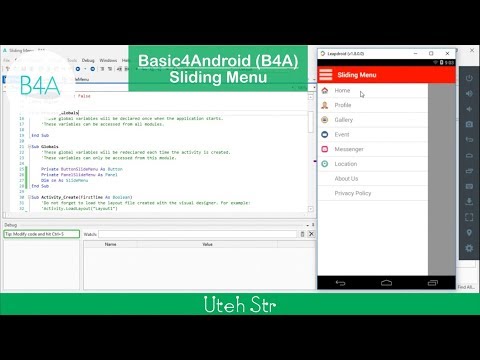 Basic4Android (B4A) | Sliding Menu