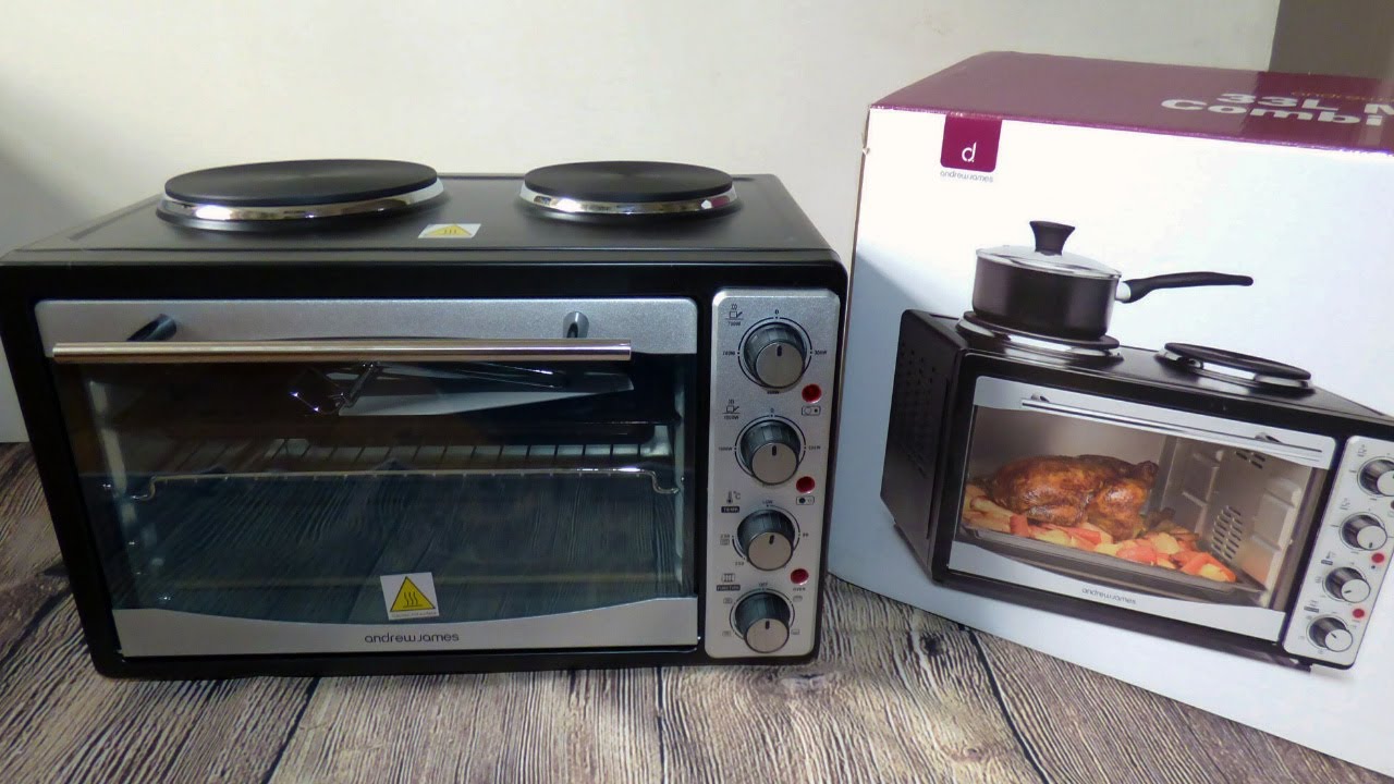 Mini oven with hob unboxing, review. Andrew James portable mini