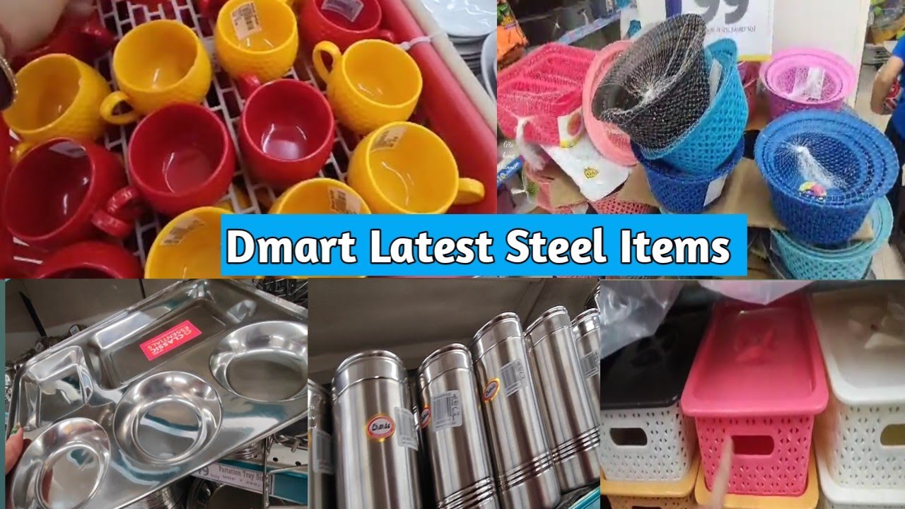 Dmart Latest Offers 50%Offers On Basket Steel Items Cookware items Foot mat Cup set Containers rack