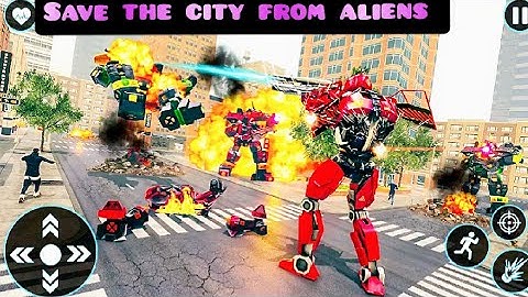 Dino Robot Car Game - Flying Robot Transforming Game - Save the city from aliens #21