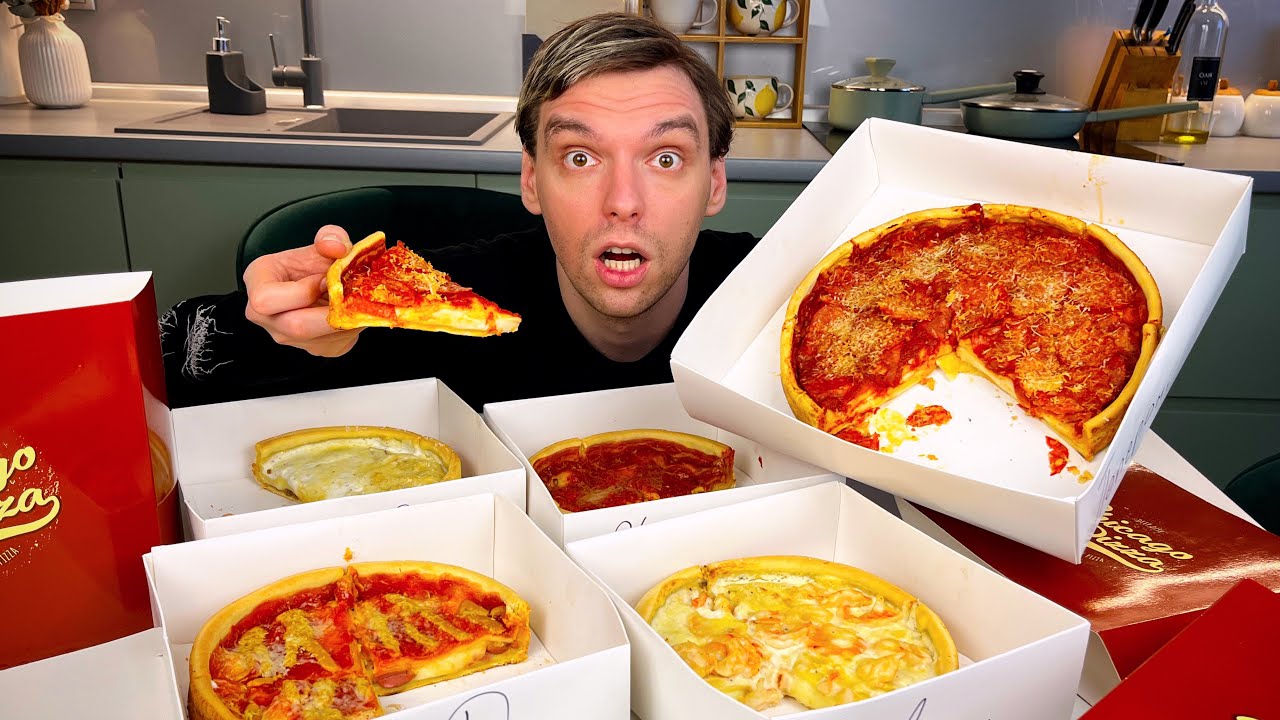 ПІЦЦА ВАГОЮ 1.5КГ ШОО?? Дегустація Chicago Pizza! Вперше в житті куштую таку піцу!!