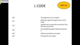 LINDE FAULT CODE