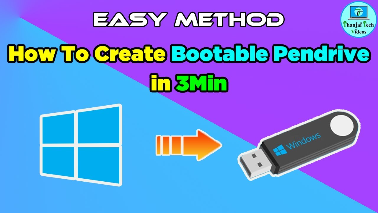 How to Create a Bootable USB in Windows 10 Using CMD || Thanjai Tech ...