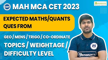 MAH MCA CET 2023 - Expected Maths/Quant Questions | Topics | Weightage | Difficulty Level