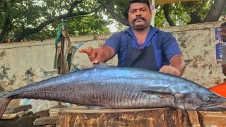 SELVAM | SEER  FISH  CUTTING VIDEO | FASTEST CUTTING  AT KASIMEDU