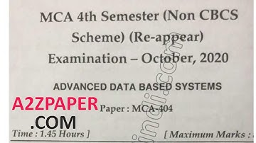 Mdu MCA 4th Sem Advance Database System Question Paper 2020