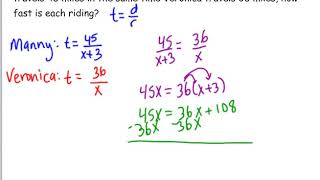 Rational Applications Distance, Rate, Time