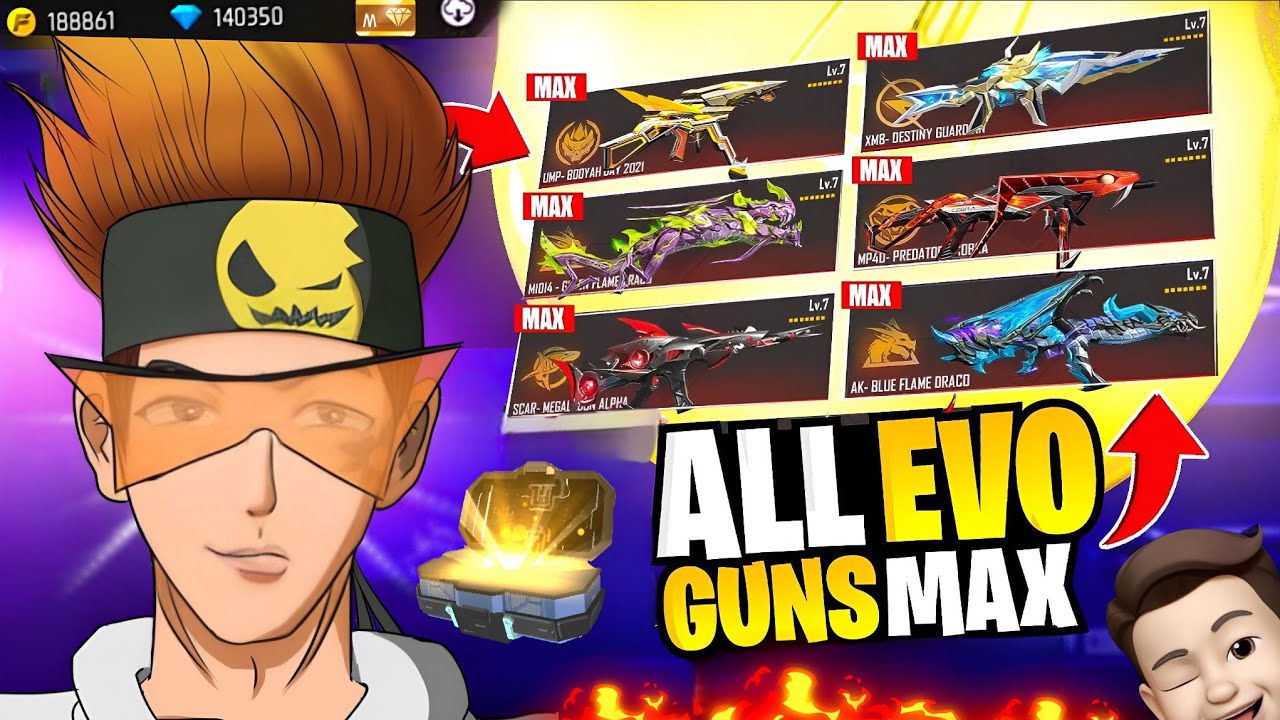 Upgrading All Evo Gun Skins Max with More Than 20000 Diamonds 🔥 And Full Gameplay 🫣