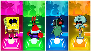 Spongebob Exe 🆚 Mr Krabs Exe 🆚 Plankton Exe 🆚 Squidward Exe | Tiles Hop Battle