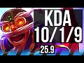 CORKI vs AHRI (MID) | 10/1/9, Legendary | KR Master | 25.9