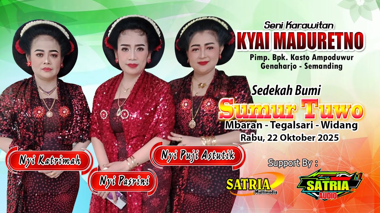 SUMUR TUWO baran-tegalsari-widang. KYAI MADURETNO.Nyi Katrimah-Nyi Puji Astutik-Nyi Pasrini.Malam
