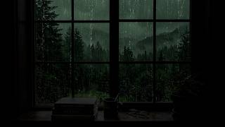 A Quiet Night Window 🌙 Covered In Rain 🌧️ And The Soft Glow Of Midnight Silence ✨