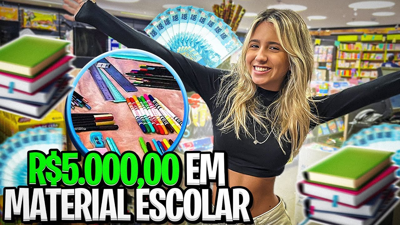 COMPRANDO 5 MIL REAIS em MATERIAL ESCOLAR 2023