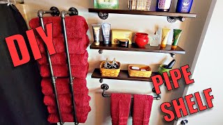 Farmhouse Pipe Shelves and Towel Rack for your BATHROOM! EASY!