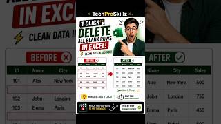 Delete Blank Rows in Excel in 5 Seconds | 1 Click FILTER Trick 🔥 #excel #filter #tipsandtric