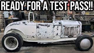Removing Rust Stains From The Hood - 1932 Ford Drag Car Final Assembly