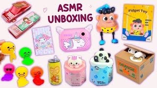 ASMR UNBOXING - My New School Supplies - Fidgets - Stationery Set - Coin Money Box - NO MUSIC #asmr
