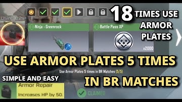 Use Armor Plates 5 Times In BR Matches Call Of Duty Mobile Task Complete