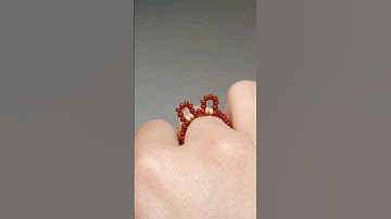 Beaded ring idea 🐻🌟 #beads #giftideas #beadwork