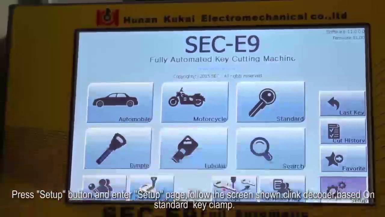 SEC E9 Fully Automatic Key Cutting Machine How to cut single sided ...