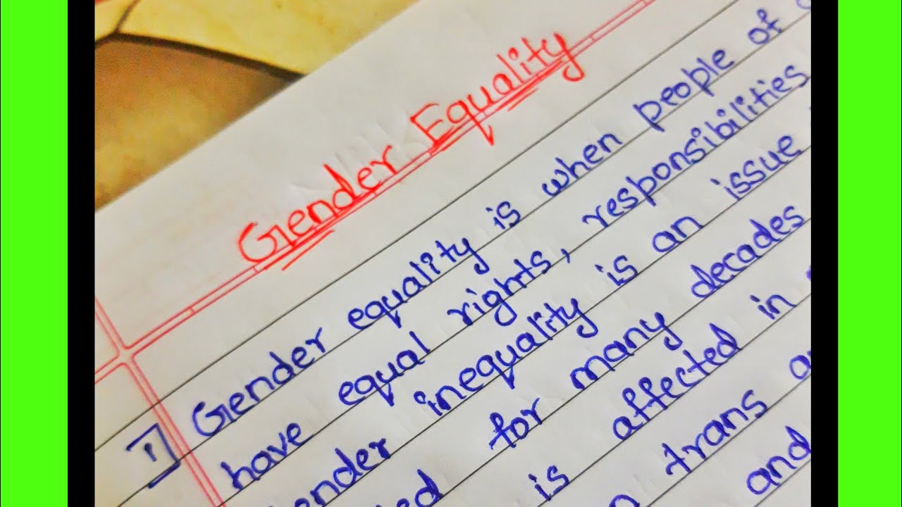 gender equality essay for class 5