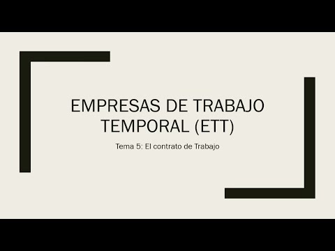 Empresas de trabajo temporal (ETT)