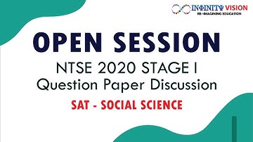NTSE STAGE 1- 2021 | Question Paper Discussion | Social Science