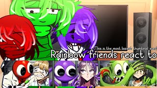 Rainbow friends react to Red, Purple and Green backstory by GH || Roblox Gacha reaction