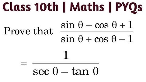 Prove that (sin Θ - cos Θ + 1)/(sin Θ + cos Θ - 1 )=1/(sec Θ - tan Θ) #cbse #cbse10th #trigonometry