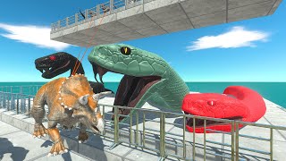 Escape Black Mamba Cages | Dinosaurs and Animals Race  Animal Revolt Battle Simulator