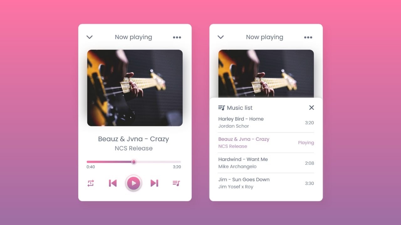 Create Custom Music Player in JavaScript Free source code