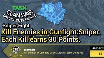 Kill Enemies in Gunfight:Sniper. Each Kill earns 30 Points. Call Of Duty Mobile