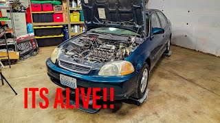 Budget Civic Rebuild PT3! Up and Running