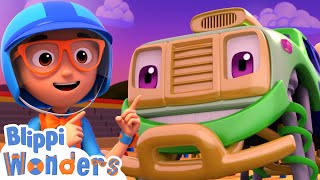 Blippi Meets a Monster Truck! | Blippi Wonders Magic Stories and Adventures for Kids | Moonbug Kids