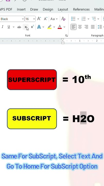 How to use SubScript and SuperScript ? | Computer Classes #ytshorts # ...