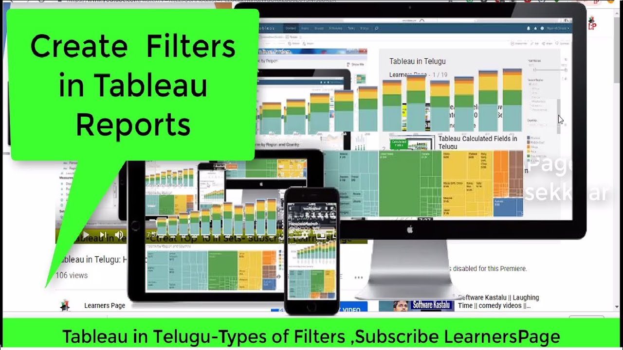 14.Types of Filters in Tableau Reports (Telugu) YouTube