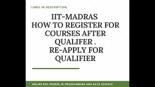 HOW TO REGISTER FOR COURSES AFTER QUALIFER | OR REAPPLY FOR QUALIFIER | IIT MADRAS ONLINE DEGREE 🔥🔥