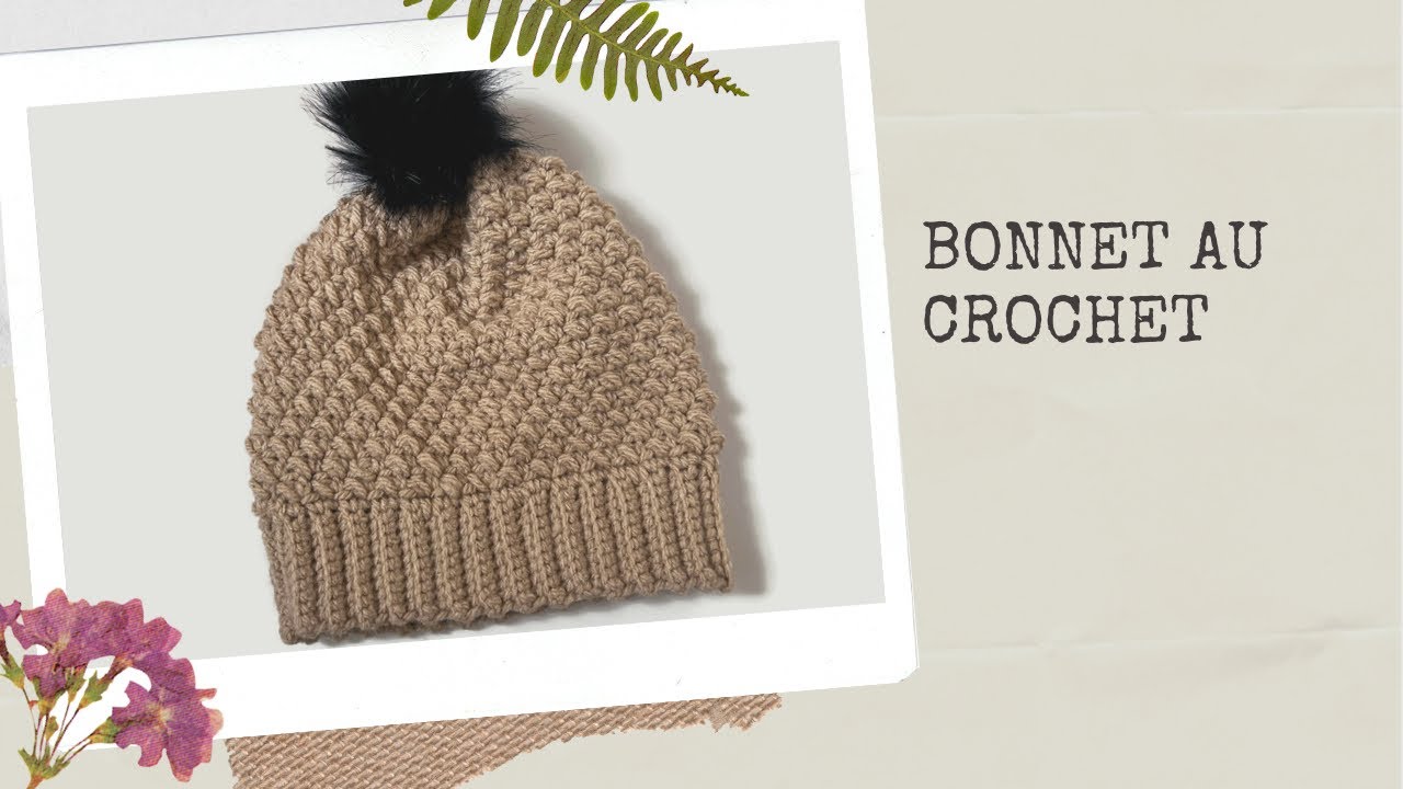 Bonnet Volumineux à Motif Crâne Crocheté Main - Bleu Marine, Rouge, Blanc - Taille Unique Femme