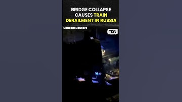 #russia | Dramatic Video Captures Train Derailment After Bridge Collapse in Russia #bridgecollapse