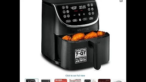 Gourmia Air Fryer Oven Digital Display 7 Quart Large AirFryer Cooker 12 Touch Cooking Presets