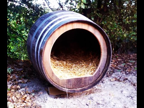 14-How to make a doghouse with a wine barrel for a young ...