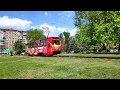 Трамваи в Енакиево, вагон 038, украшенный к 9 мая на Ватутино