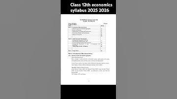 class 12th economics syllabus 2025 2026 #class12syllabus2025 #exam #commerce #education #study