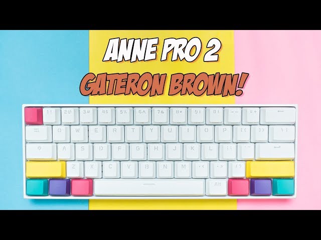 ANNE PRO 2, 60% Mechanical Keyboard, Gateron Brown Switch