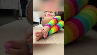 Rainbow nails #beauty #feet #nails #pedicure #sandals #shoes #accessories #fashion #feetjewelry
