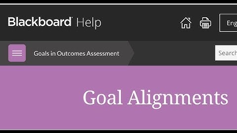 Blackboard Learn - Goals (curriculum alignment setup)