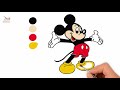 Disney Mickey Mouse Draw and Color, Mickey Mouse Cartoon for Kids