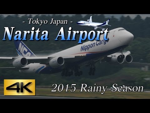 【4K】 2015 rainy season Spotting Narita Rwy34L @Marroad マロウド成田